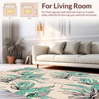 Abstract Teal Black Floral Swirl Rug