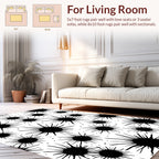 Black Splatter Starburst Pattern Rug