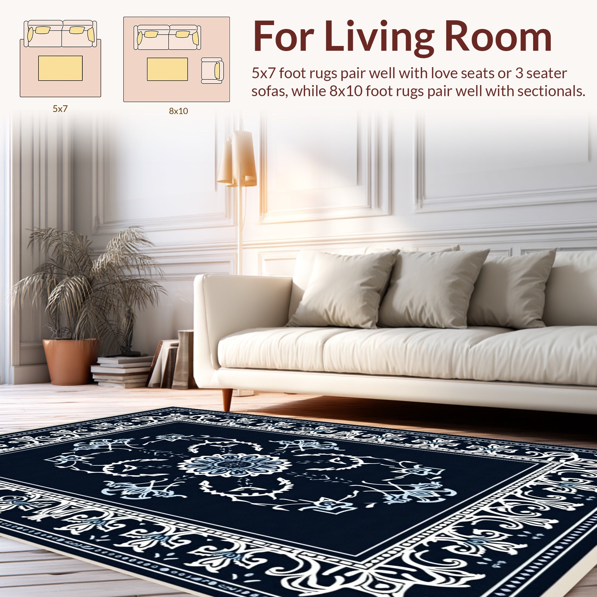 Ornate Floral Mandala Design Rug