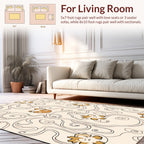 Cute Cat Flower Swirl Pattern Rug