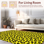 Bold Yellow Leopard Spots Design Rug