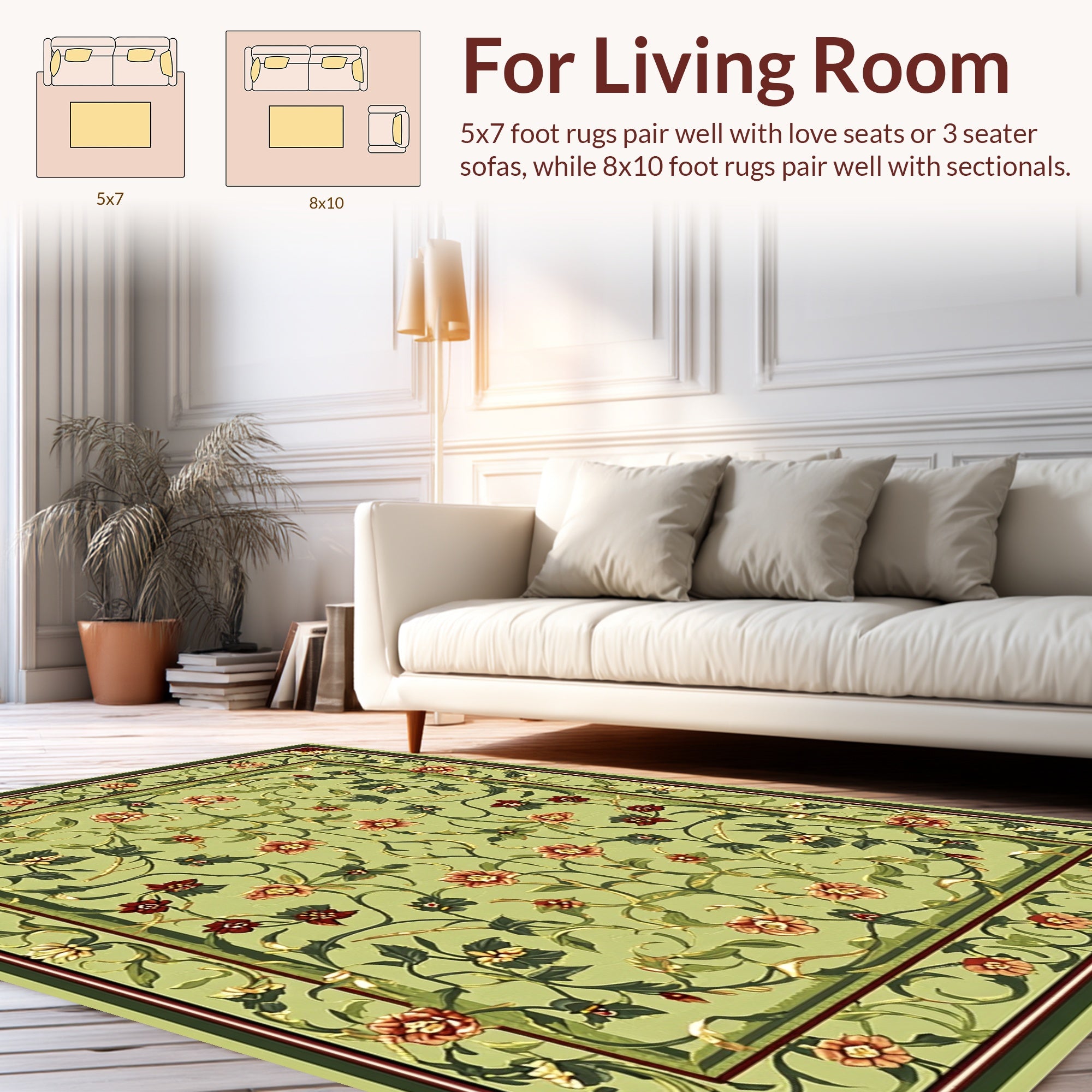Floral Vine Intricate Pattern Rug