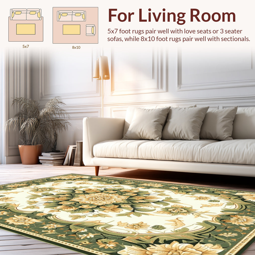 Grand Floral Medallion Border Rug