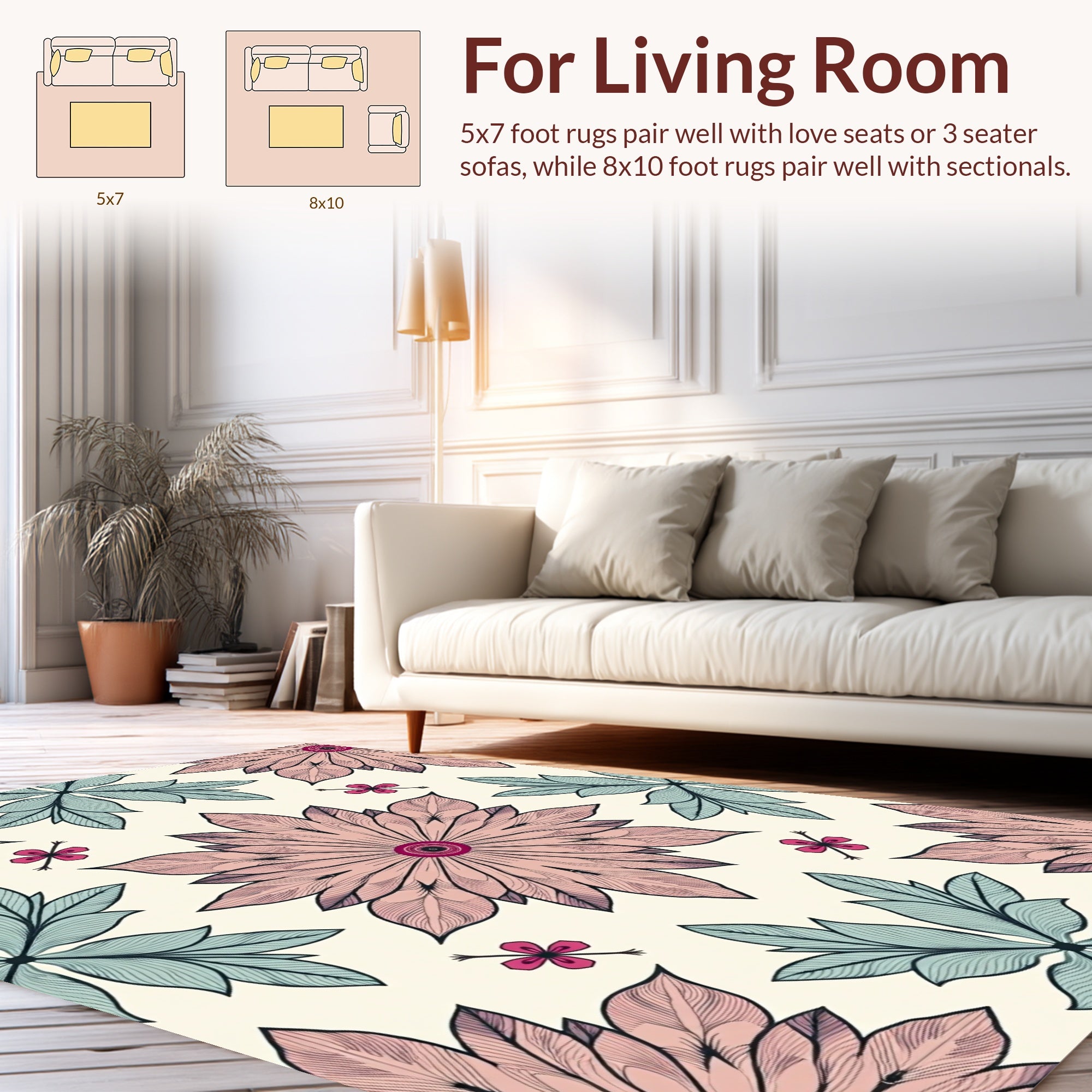 Vintage Pastel Floral Pattern Rug