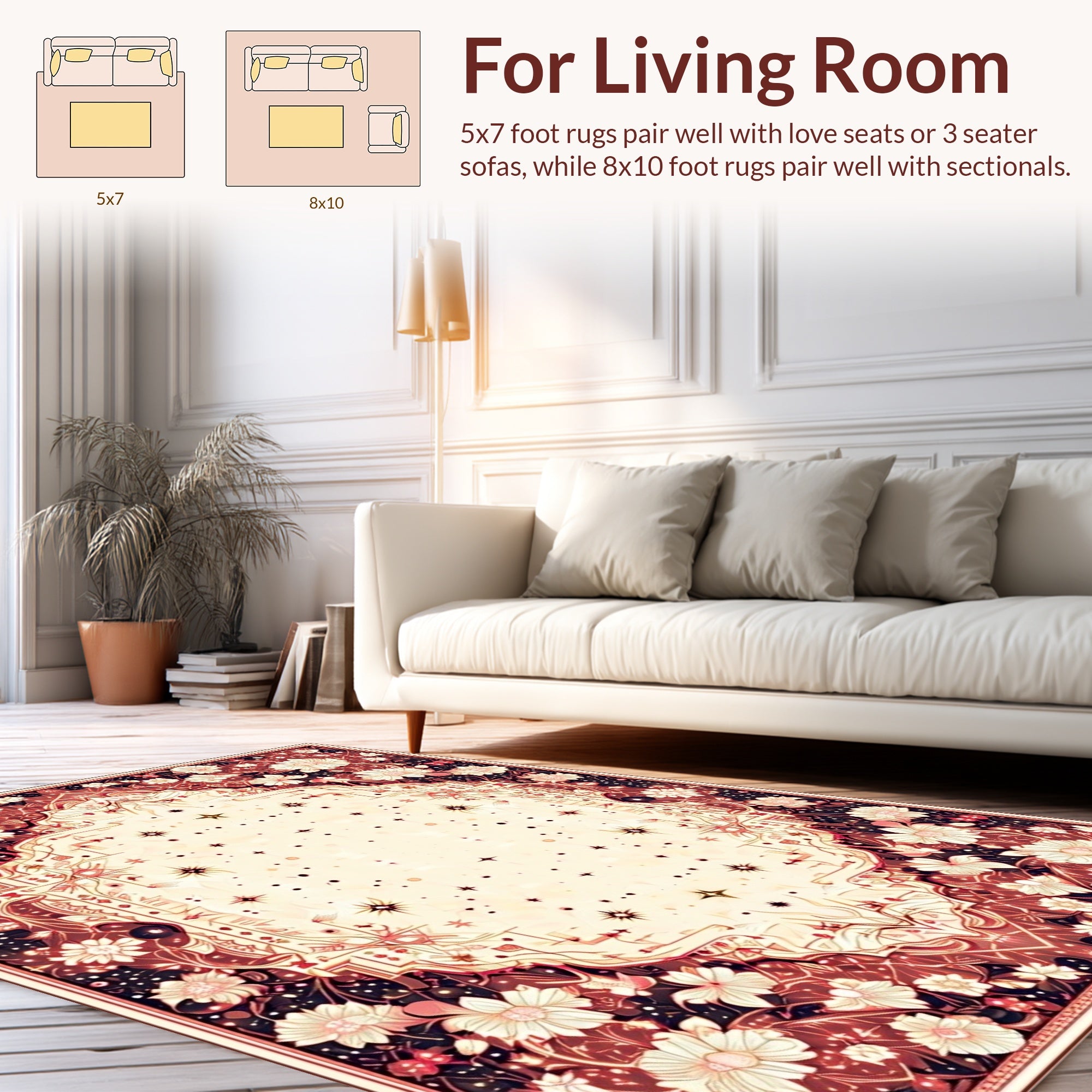Vintage Floral Medallion Starburst Rug