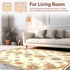 Ornate Floral Scrollwork Cream Rug