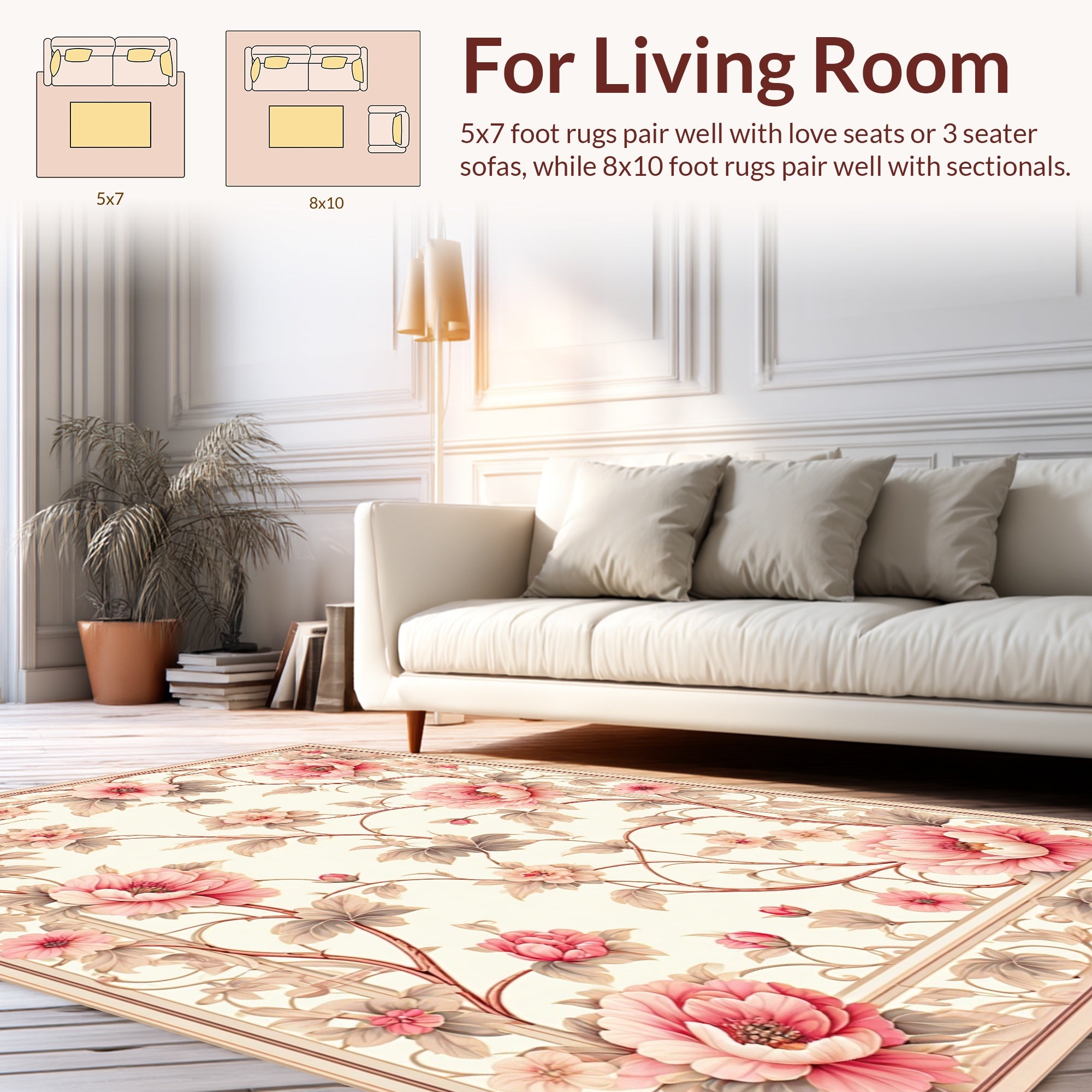 Vintage Floral Vine Design Rug