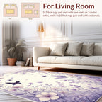 Whimsical Floral Butterfly Meadow Design Rug