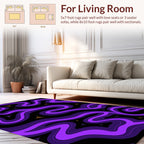 Wavy Purple Black Modern Pattern Rug