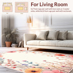 Whimsical Floral Branches Pink Peach Rug