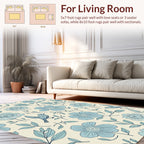 Blue Birds and Floral Pattern Design Rug