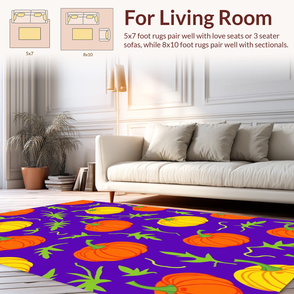 Harvest Pumpkin Vine Pattern Rug