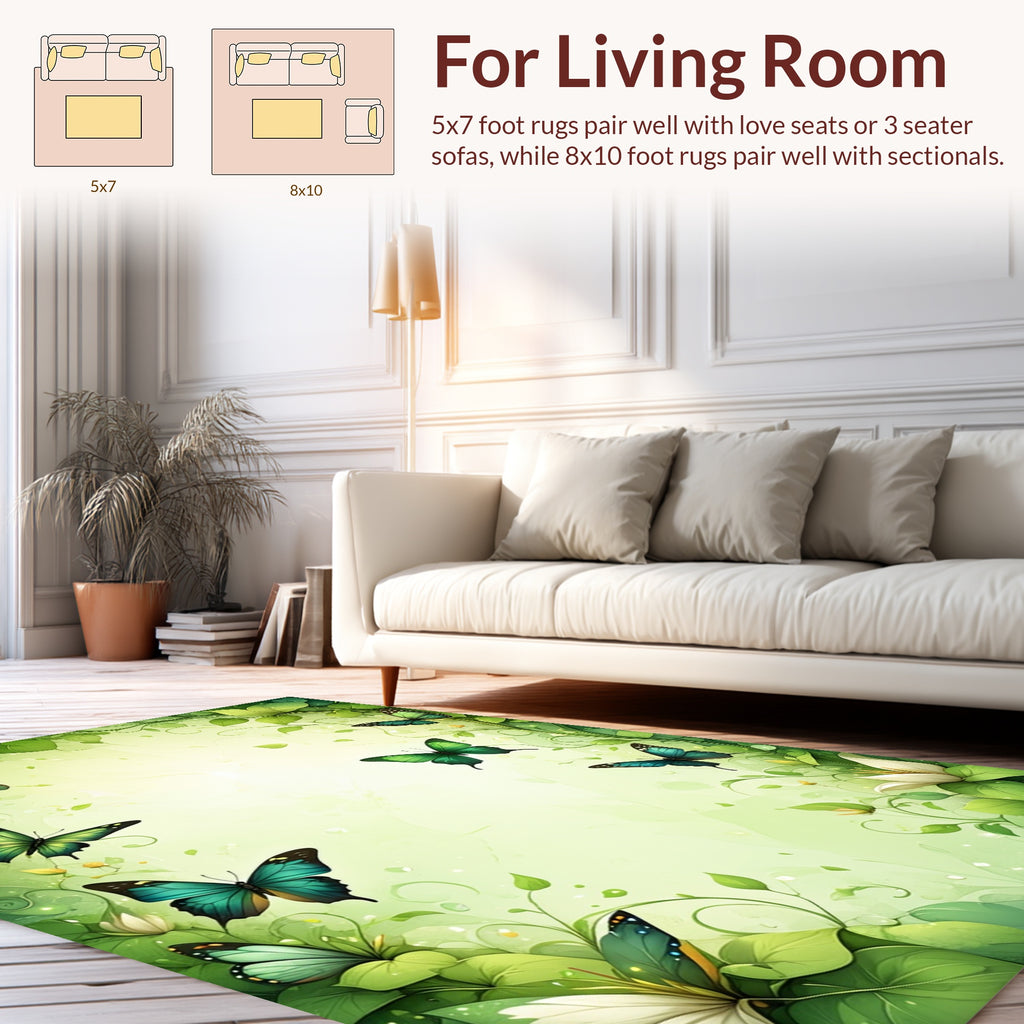 Enchanted Garden Butterfly Design Rug