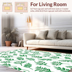 Green Leafy Botanical Pattern Rug
