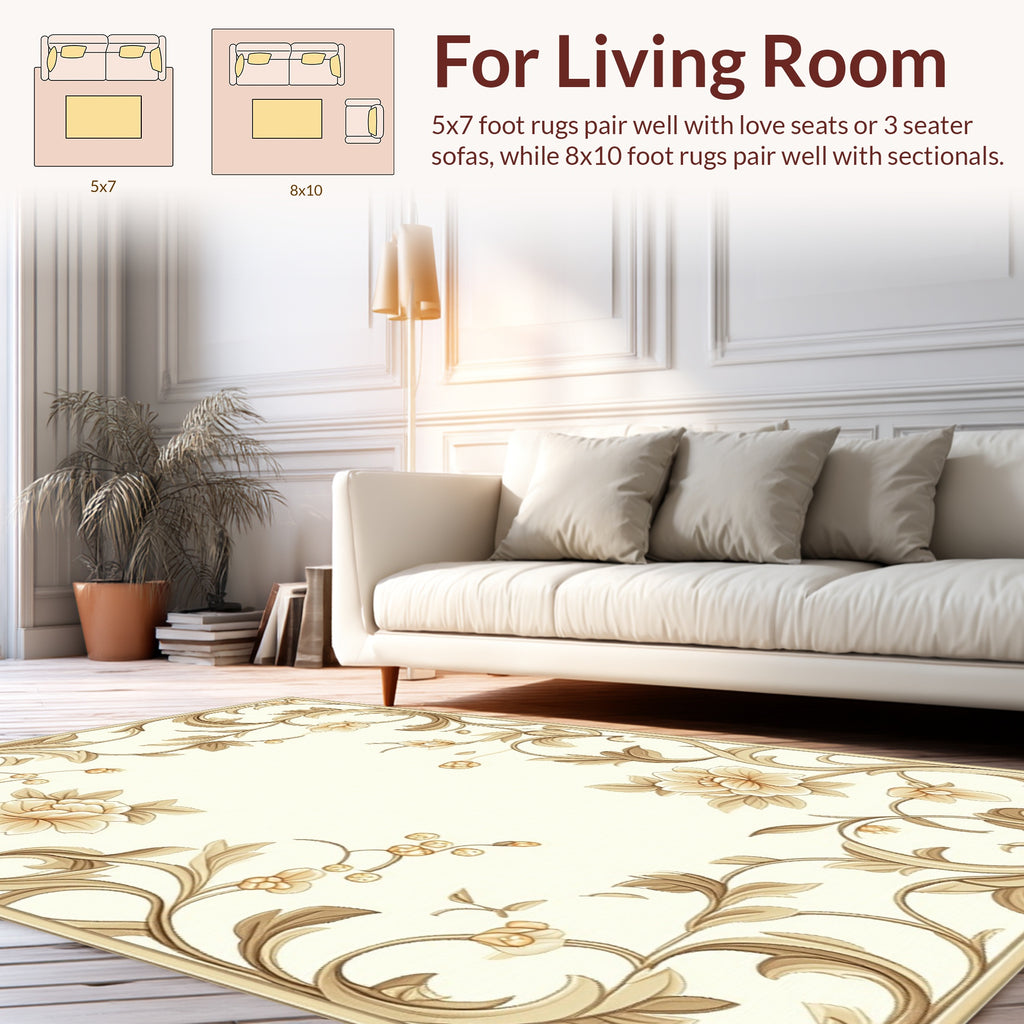 Ornate Floral Vine Decorative Rug