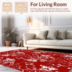 Classic Red Floral Swirl Pattern Rug
