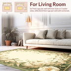 Elegant Floral Vine Cream Border Rug