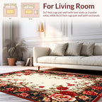 Red Floral Branches Vintage Style Rug