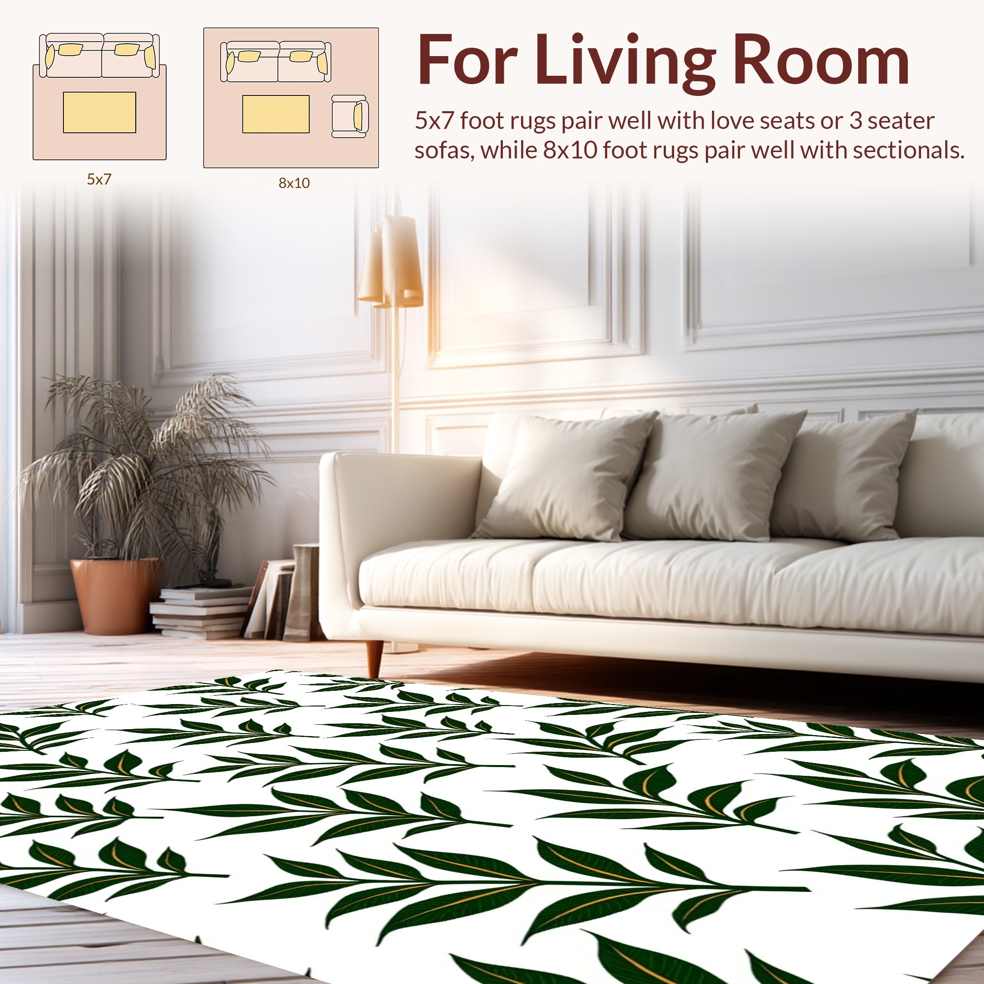 Botanical Branch Pattern Delight Rug