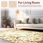 Ornate Floral Vine Scroll Design Rug
