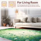 Enchanted Forest Lush Greenery Birds Rug