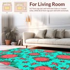 Coral Floral Abstract Creatures Rug