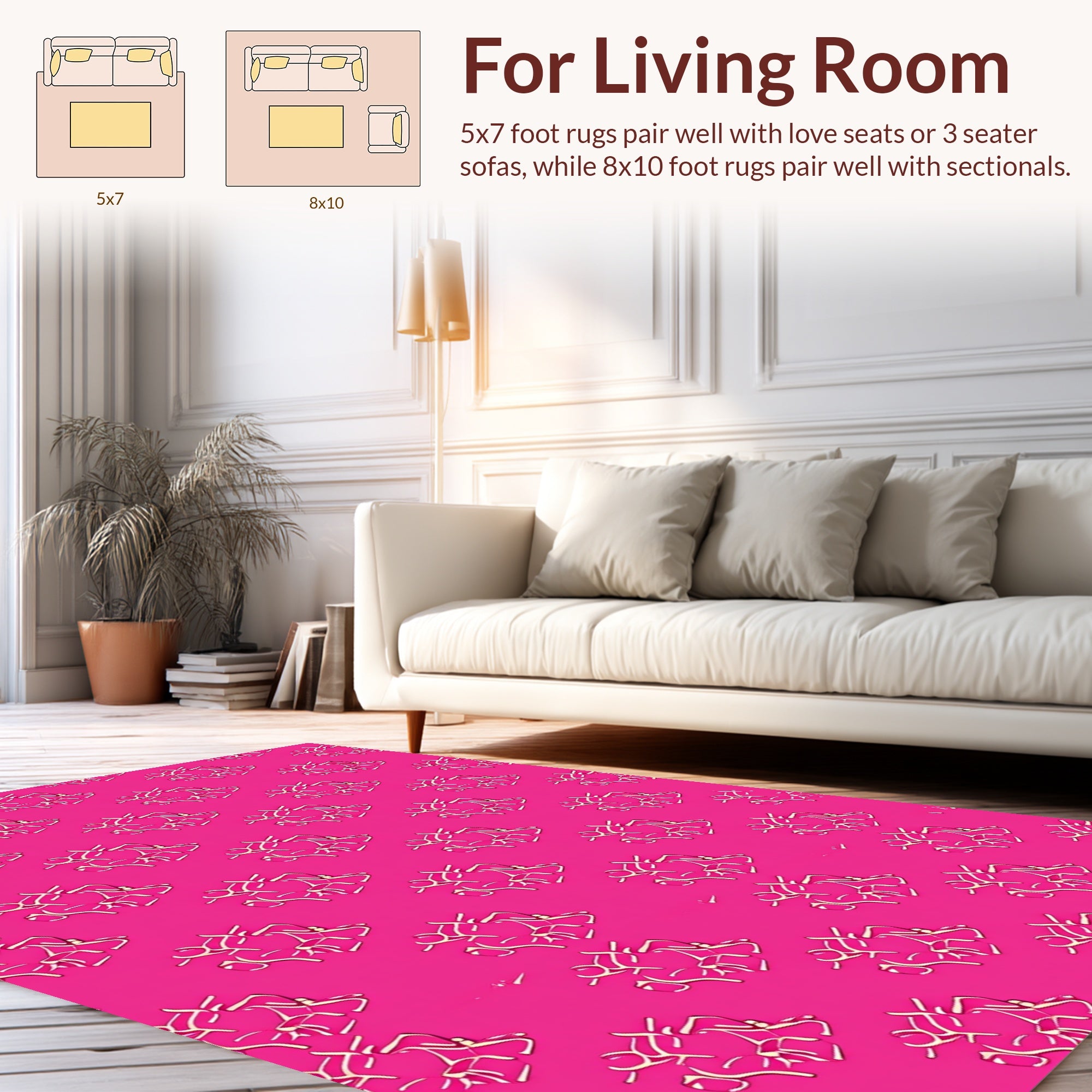 Pink Abstract Figures Pattern Rug