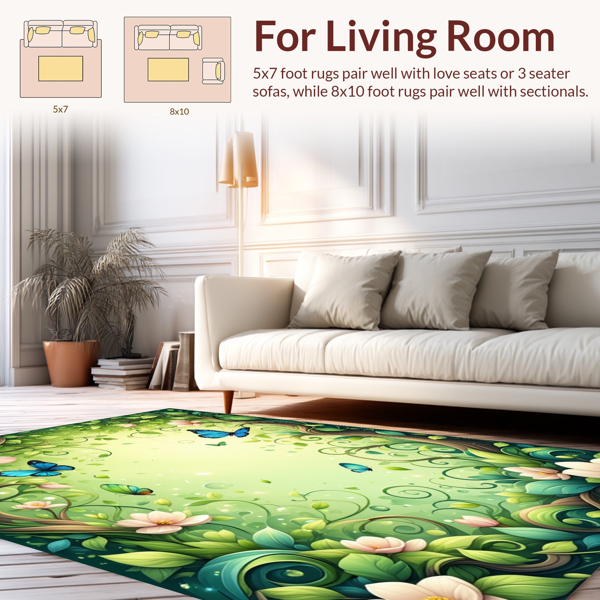 Enchanted Garden Butterfly Bloom Rug