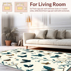 Whimsical Butterflies Floral Branch Design Rug