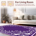 Opulent Lilac With White Flourish Pattern Rug