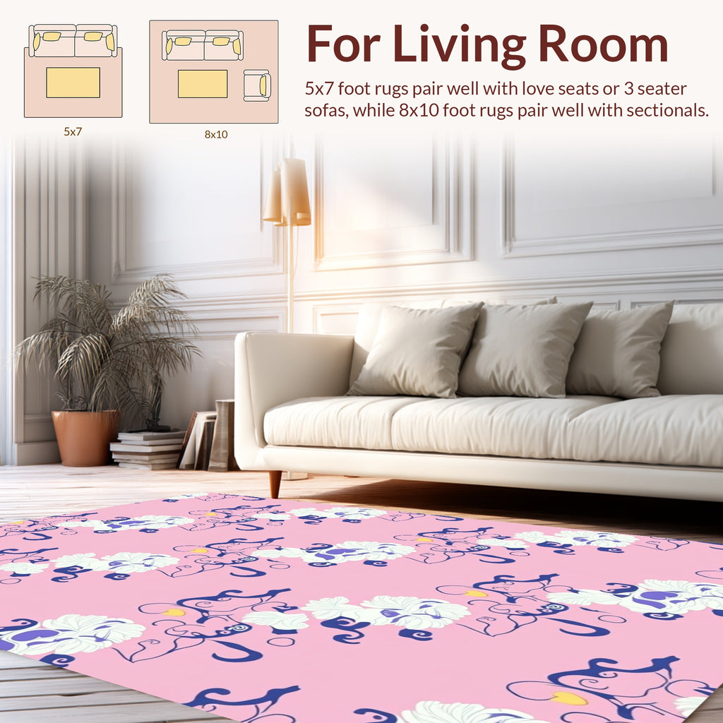 Elegant Floral Vine Pattern Rug