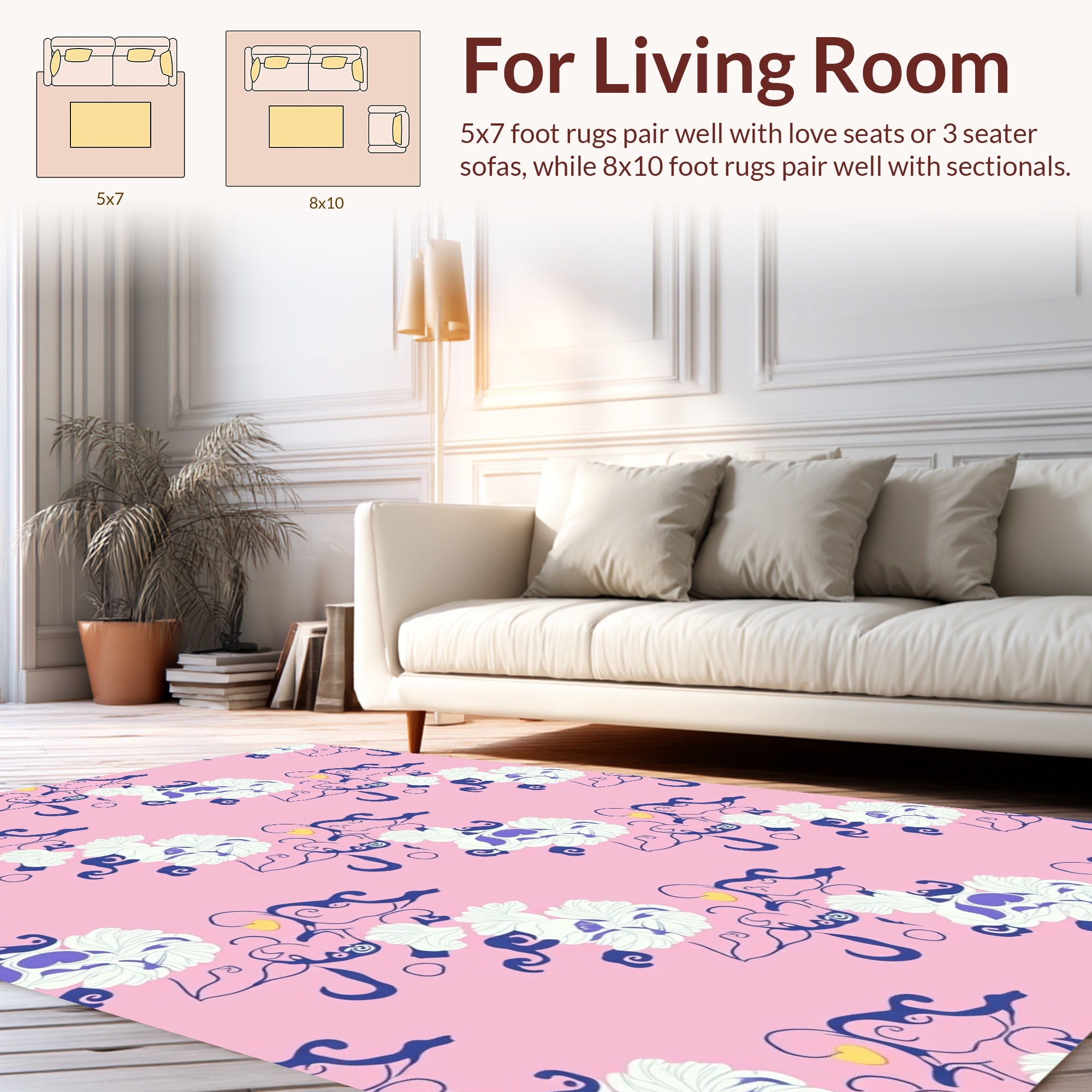Elegant Floral Vine Pattern Rug