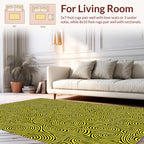 Abstract Yellow Swirl Pattern Rug