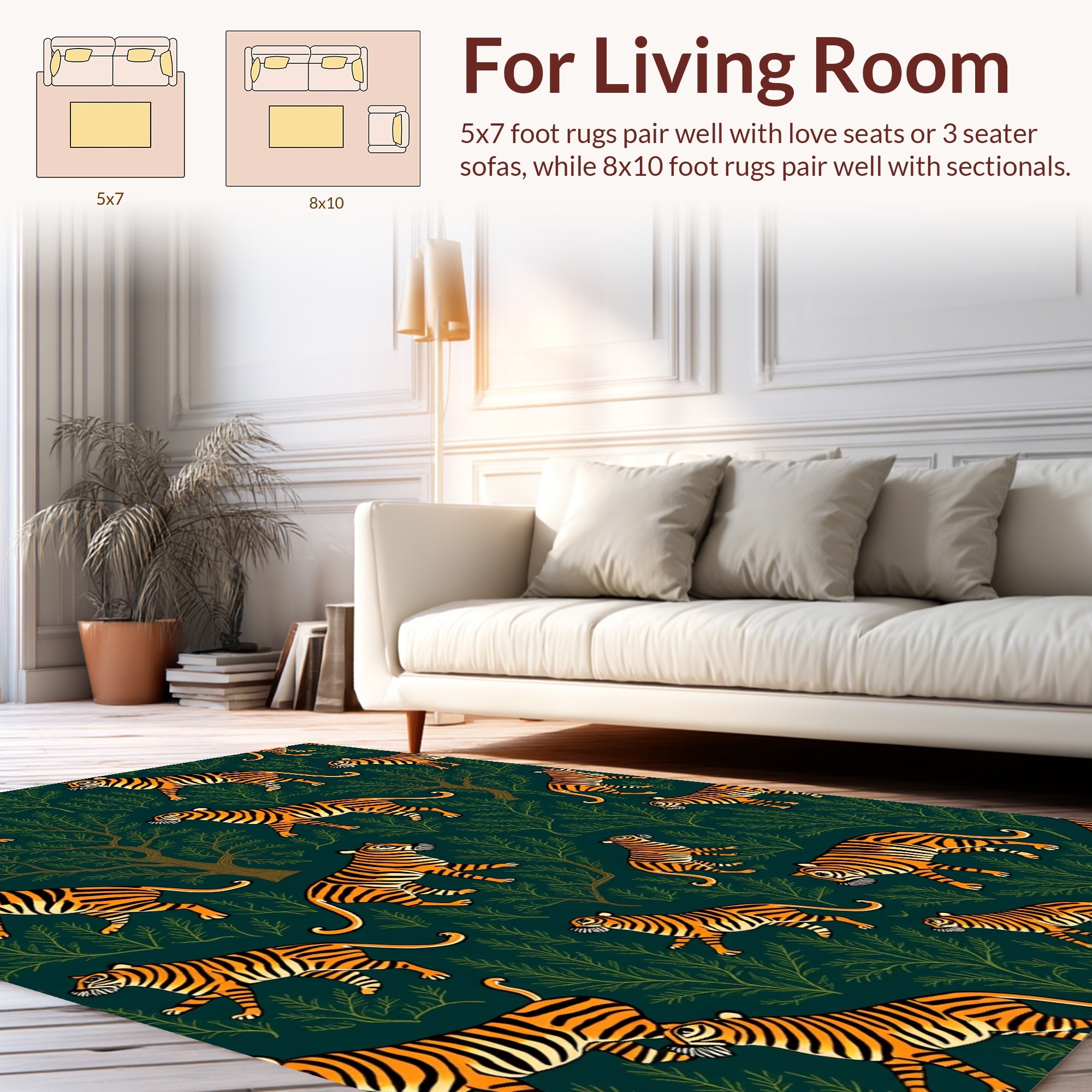 Tiger Forest Pattern Rug