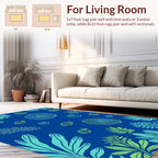 Oceanic Tropical Leaf Fish Motif Rug