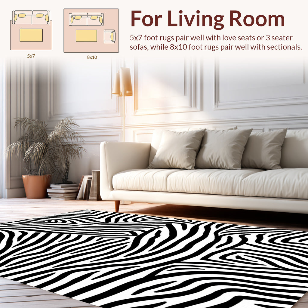 Bold Zebra Stripe Pattern Rug