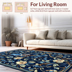 Blue Bird Floral Vine Artwork Rug