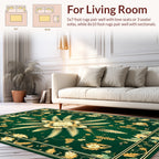 Emerald Green Floral Art Nouveau Rug