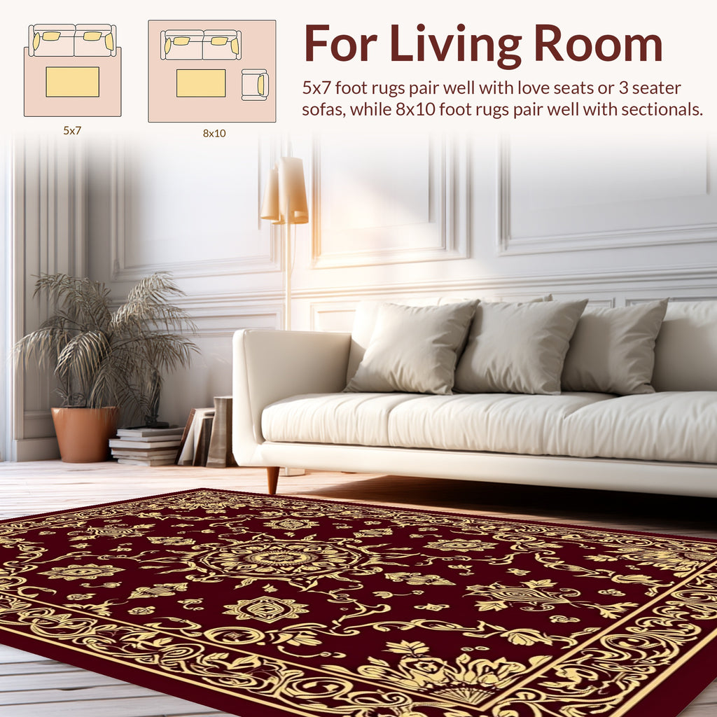 Elegant Floral Mandala Pattern Rug