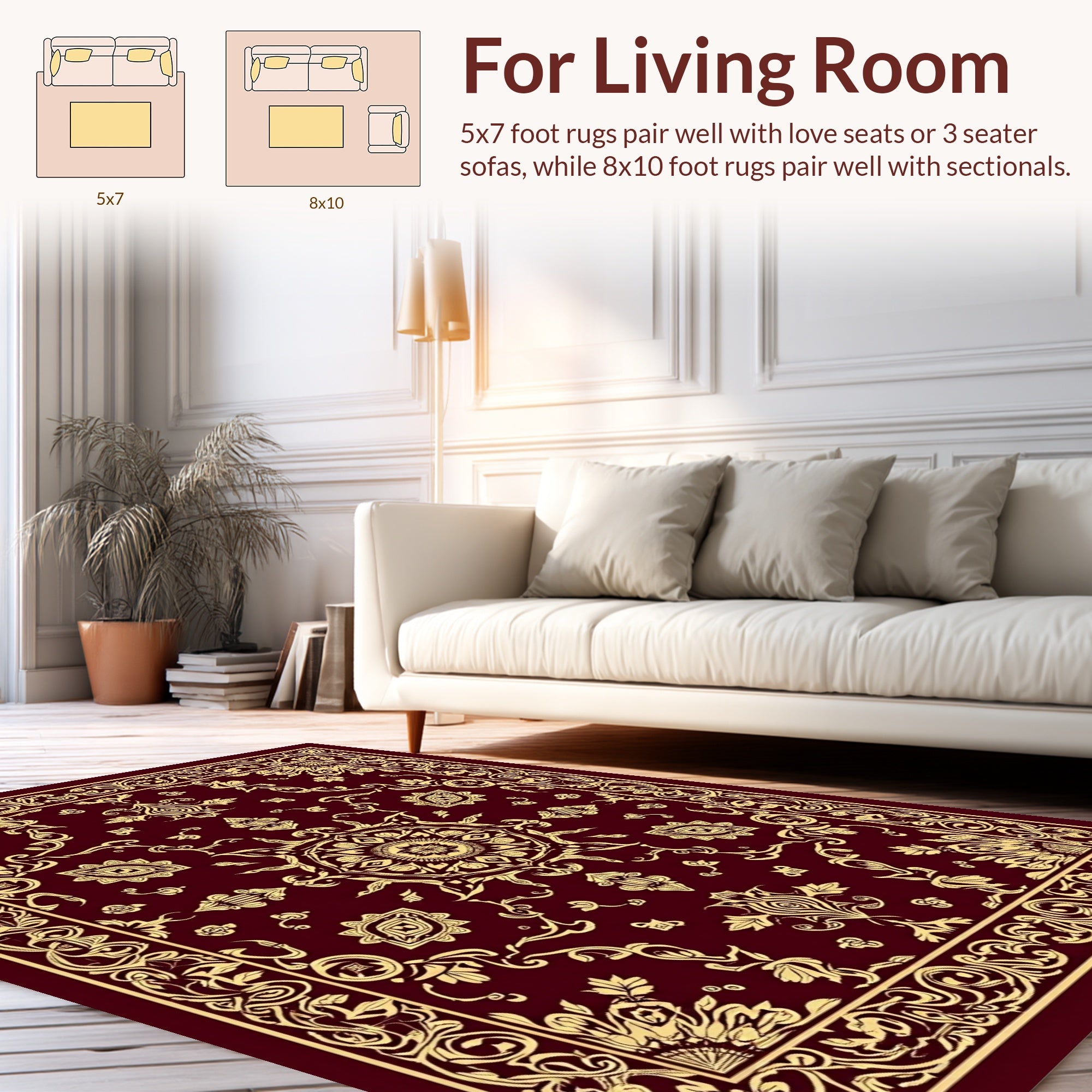 Elegant Floral Mandala Pattern Rug
