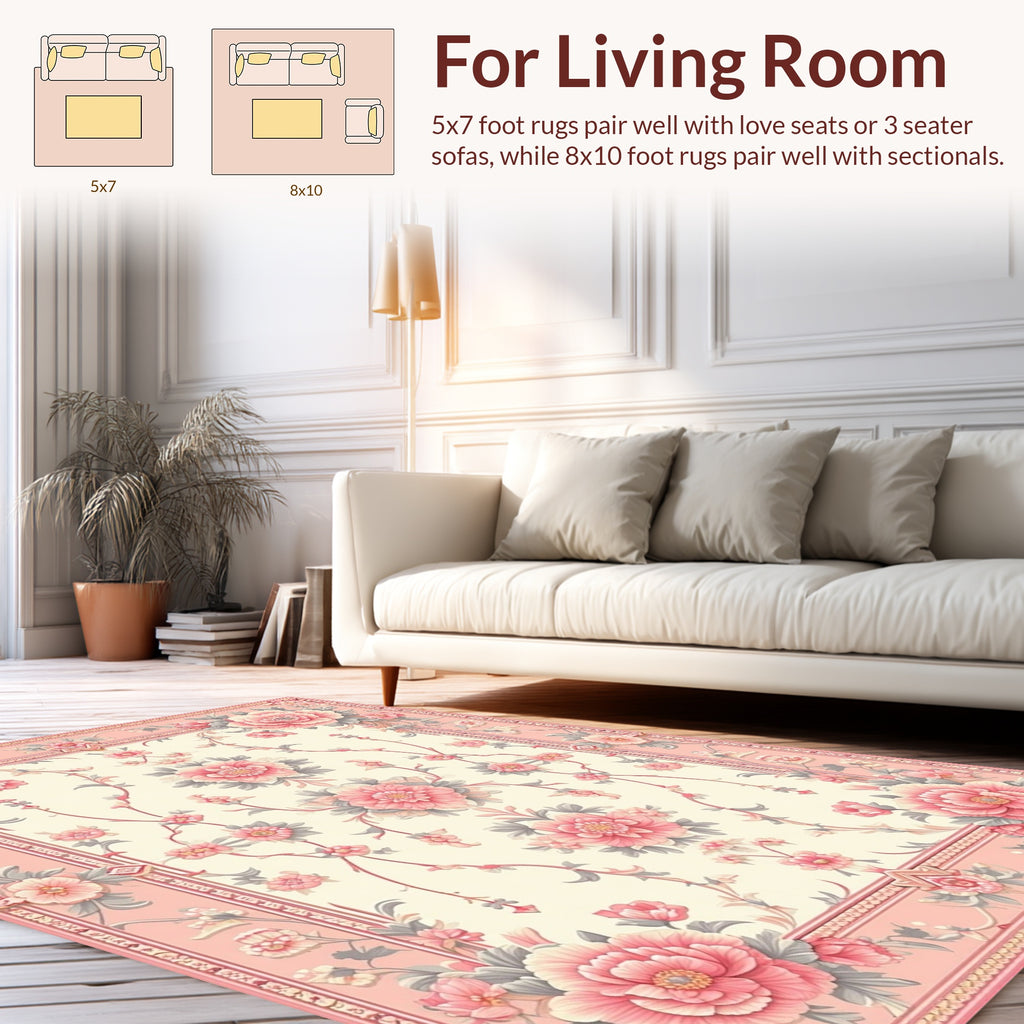 Vintage Floral Botanical Garden Rug