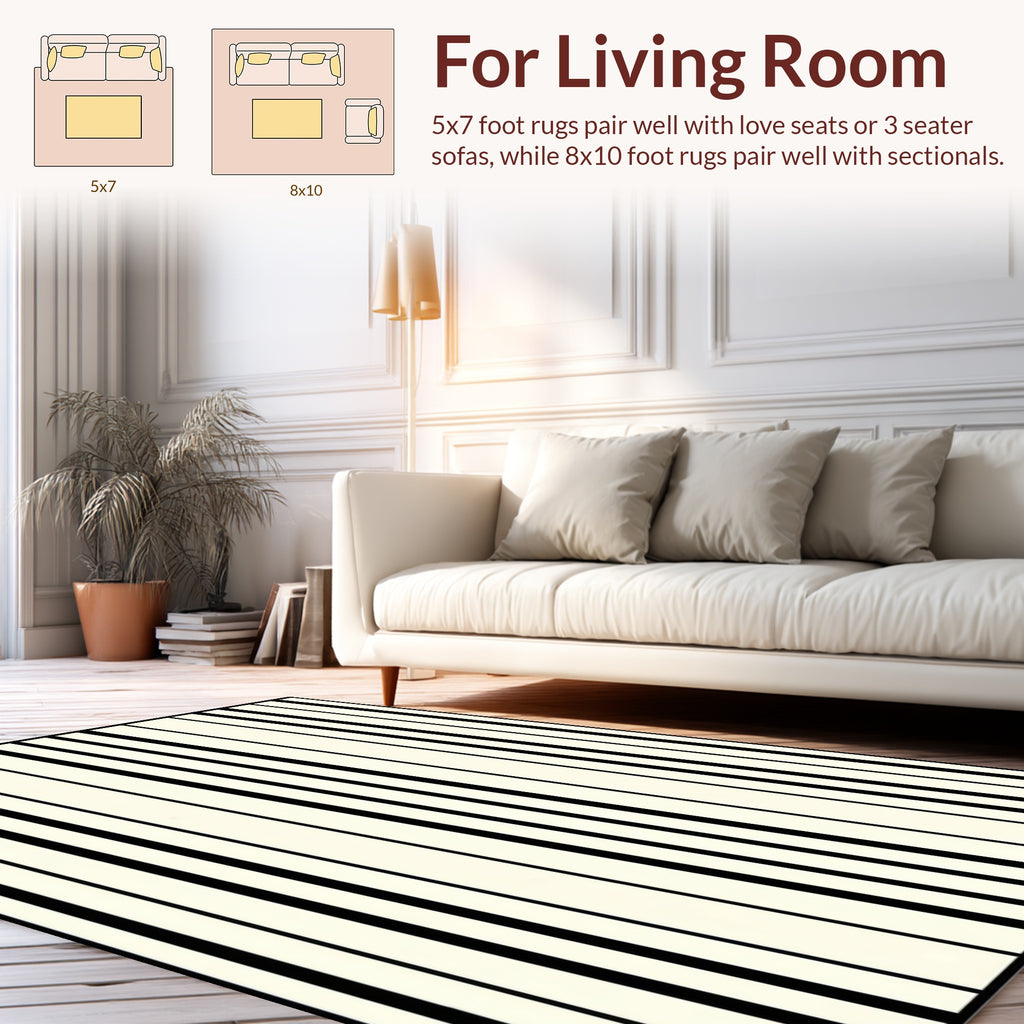 Bold Vertical Stripe Pattern Rug