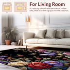 Whimsical Butterfly Floral Garden Design Rug