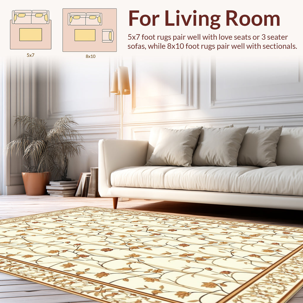 Filigree Floral Vine Pattern Rug