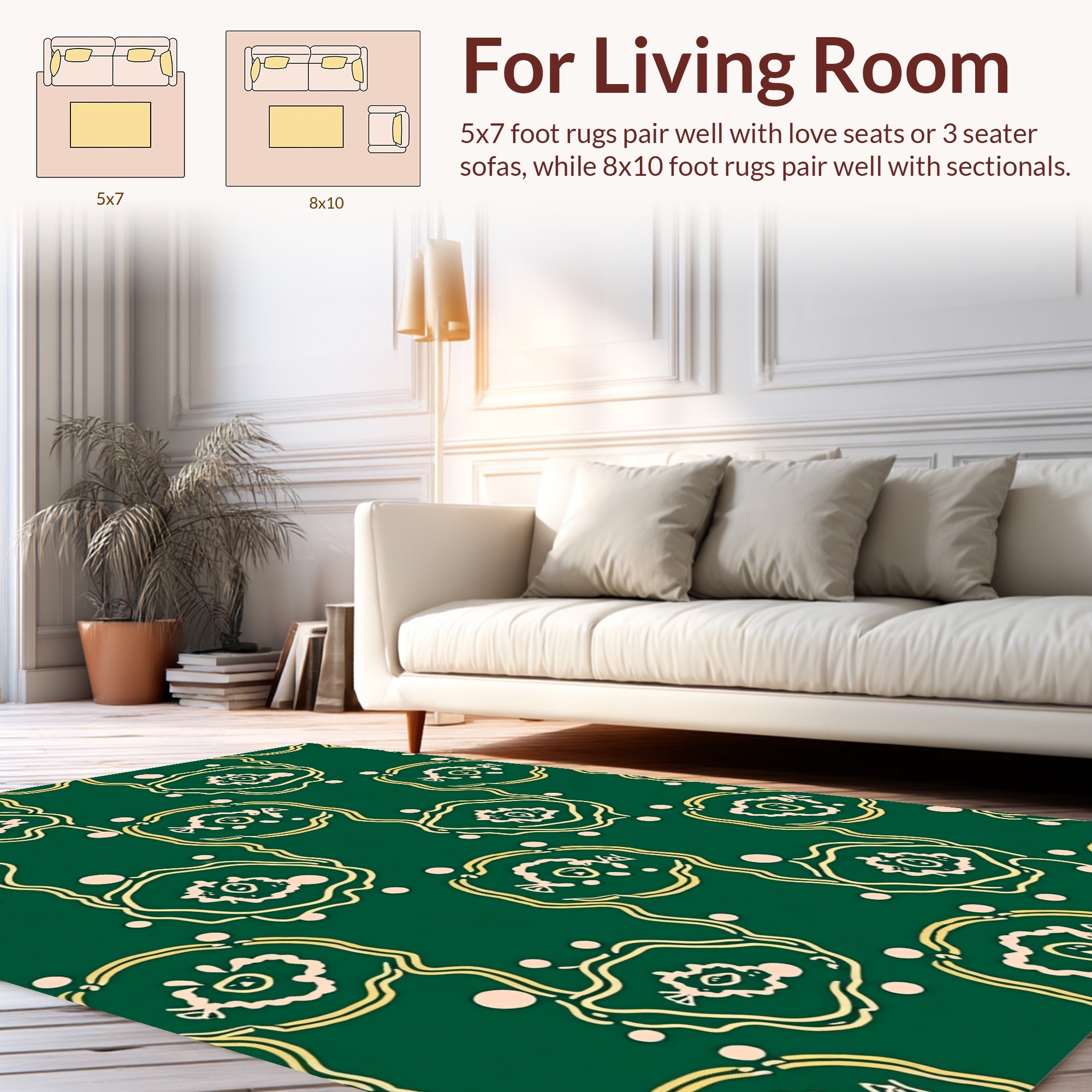 Whimsical Abstract Floral Pattern Rug