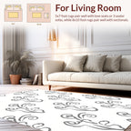 Delicate Gray Brushstroke Floral Pattern Rug