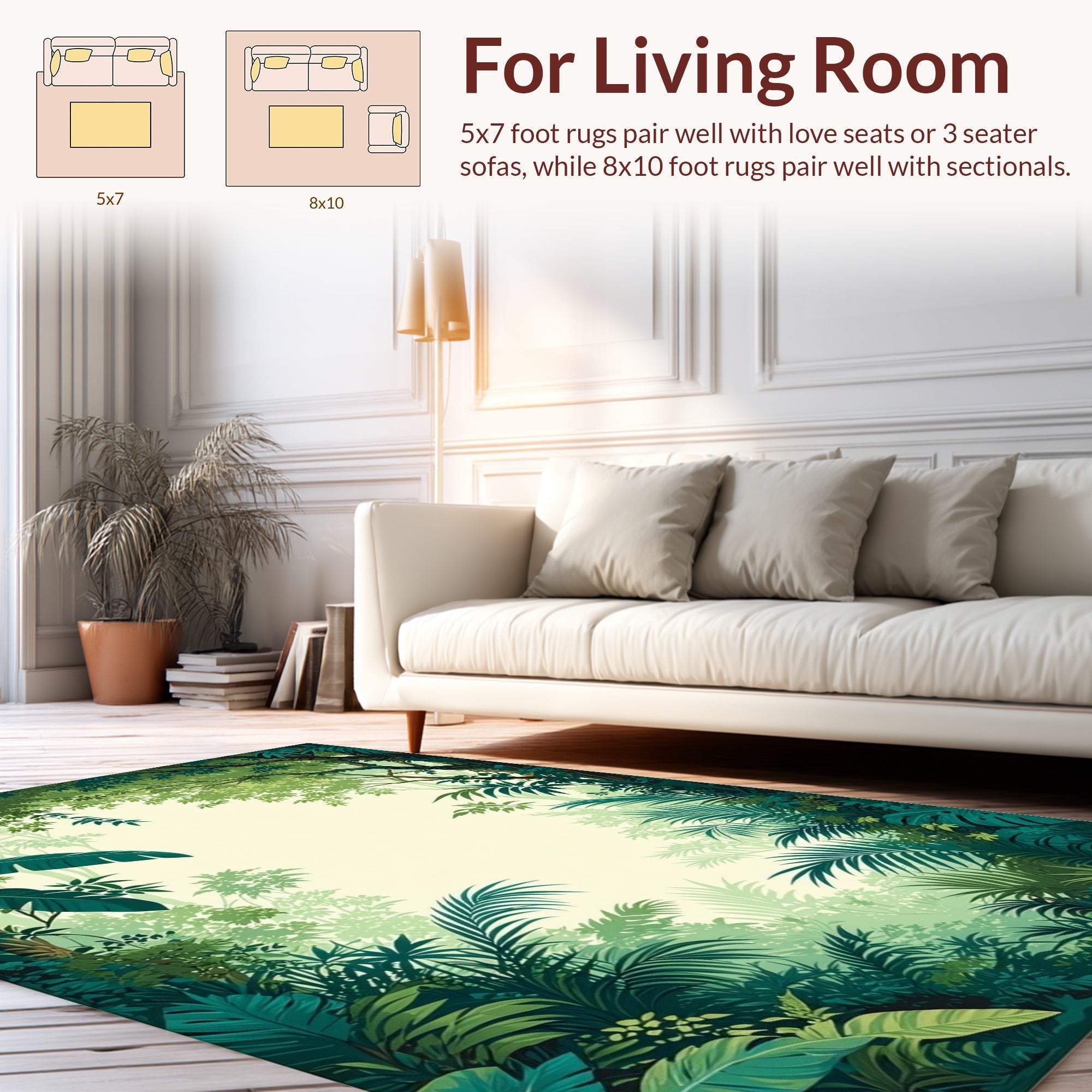 Tropical Jungle Lush Foliage Rug