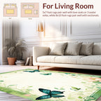 Emerald Butterflies and Lotus Blossoms Rug