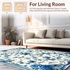 Chinoiserie Blue Floral Vine Pattern Rug