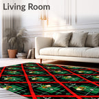 Red Diamond Plaid Bells Rug